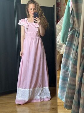 Pink 70s Maxi Dress
